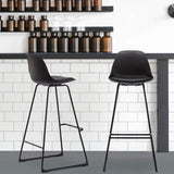 WOLTU Lot de 2 Tabourets de Bar Design en Similicuir et métal,Noir BH158sz-2