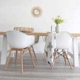 Damiware Romeo Lot de 2 chaises avec accoudoirs Tendance rétro - Salle a Manger Blanches (Blanc)