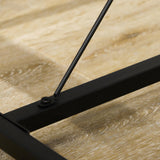 HOMCOM Ensemble Table à Manger et 2 bancs Structure Acier Table pour 4 Personnes 120 x 70 x 75 cm Banc 100 x 30 x 45 cm pour Cuisine Salle à Manger Salon Naturel et Noir