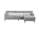 Canapé d'angle en Velours Gris Clair GLOSLI