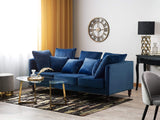 Beliani Canapé en Tissu Bleu Marine FENSTAD