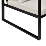 [en.casa] Fauteuil avec accoudoirs - Armature en Fer - Housse de Textile - Sable