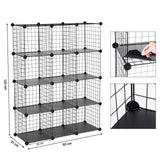 SONGMICS Armoire de Rangement, Étagère, Panneaux en Treillis, 4 Niveaux, 3 Rangs, Grande capacité, Maillet en Caoutchouc Offert, Dimensions 93 x 31 x 123 cm (L x l x H), Noir LPI34H