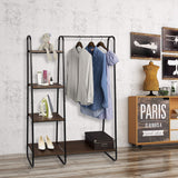 EUGAD 0134XJYJ Portemanteau Portant avec étagères de Rangement penderie de vêtement en MDF et métal 102x40x150cm hêtre foncé