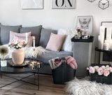 Amaris Elements | 'Cooper' Moderne de 3 Places Coussin de canapé avec 5, Effet Velours, 100% Microfibre, Basse, Clair/Gris - 3 Basse Style Maison de Campagne