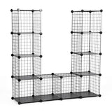SONGMICS Armoire de Rangement, Étagère, Panneaux en Treillis, 4 Niveaux, 3 Rangs, Grande capacité, Maillet en Caoutchouc Offert, Dimensions 93 x 31 x 123 cm (L x l x H), Noir LPI34H