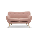 Scandinavian Design, Oscar canapé 2 places, tissu rose, 132 x 79 x 80 cm