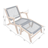 Alice's Garden - Fauteuil Relax - Puno - Eucalyptus FSC, Corde Noire, avec Repose-Pieds