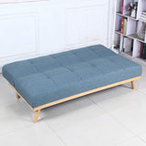 marcKonfort Canape lit Clic Clac 3 Places RIMEN Bleu tapissé en tisu 100% Polyester, Pieds en Bois