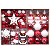 Valery Madelyn 70pcs Boules de Noël Ornements 3-6cm, décoration de Boules de Noël incassables en Plastique Rouge et Blanc, pendentifs de Sapin de Noël Cadeaux (Traditionnels)