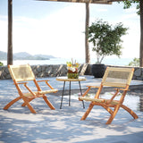 Kare Fauteuil Pliant Rio de Janeiro Chaise, Acacia Plastique, Beige, 72,5x64x78cm
