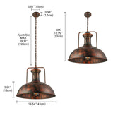 BAYCHEER Lustre Industriel Fer Rétro Abat-jour Suspensions E27 Métal Luminaires Plafonniers