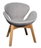 Meubletmoi Fauteuil tapissé avec accoudoir et piètement en Bois - Collection Elyt (Gris Chiné)