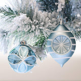 Valery Madelyn 70pcs Boules de Noël Ornements 3-6cm, décoration de Boules de Noël incassables en Plastique Bleu et Argent, Cadeaux de pendentifs de Sapin de Noël (souhaits d'hiver)