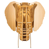 bambuswald Tête d'animal en Bois - Trophée/Décoration en Optique 3D - Eléphant 51x50x49 pour Chambre de bébé, Chambre de Vie et Chambre d'enfant | + Manuel Allemand