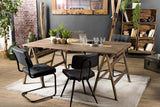 MACABANE Table tréteaux 180x100cm en Bois recyclé-Esprit Brocante, 184x15x102