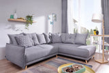 Bobochic Lena - Canapé scandinave d'angle Droit - Gris Clair - 236x90x190cm