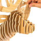 bambuswald Tête d'animal en Bois - Trophée/Décoration en Optique 3D - Cerf 40x25x55 | Chambre Bébé & Enfant | Décoration Murale | Panneau Mural Animal Trophy Wandskupltur Tête + Manuel Allemand