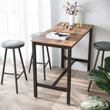 VASAGLE Table Haute de Bar Vintage, Table Polyvalente avec Armature en Fer, pour Boissons, Cocktails, Bar, Brasserie, Restaurant, Salon, Cuisine, Stable, Aspect Texture du Bois LBT91X