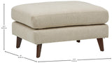Marque Amazon - Rivet Sloane - Repose-pieds moderne style vintage à pieds en biais, largeur 81,3 cm, Coquille d'-uf