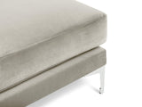 Kooko Home Velours Méridienne Droite, Lyrique, 1 Place, Beige, 160x104x90