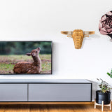 bambuswald Tête d'animal en Bois - Trophée/Décoration en Optique 3D - Taureau 48x36x30 pour Chambres d'enfants, Chambres d'enfants et Chambres de bébé | + Manuel Allemand