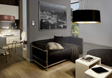 Eglo 31605 Suspension maserlo Diamètre 53 cm Nickel mat acier abat-jour noir/or