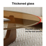 LOGAUT Table Basse en Verre Triangulaire, Table Basse Moderne, Table Basse Moderne du Milieu du Siècle, Petite Table Basse en Verre, pour Salon, Patio