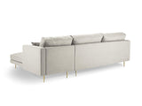 Milo Casa Canapé d'angle Droit, Flavio, 4 Places, Beige, 270x160x92