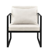 [en.casa] Fauteuil avec accoudoirs - Armature en Fer - Housse de Textile - Sable
