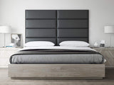 VANT - Panneaux muraux d'appoint rembourrés - Paquet de 4 - Facile à Installer - Double - Tête de lit King Size (Charbon en Cuir Noir Ancien, 76cm de Large)