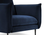 Milo Casa Fauteuil Velours, Mateo, 1 Place, Bleu Roi, 95x95x97