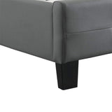 IDIMEX Lit Double pour Adulte Josy Couchage 140 x 190 cm avec sommier 2 Places / 2 Personnes, tête et Pied de lit capitonnés avec Strass, revêtement synthétique Gris