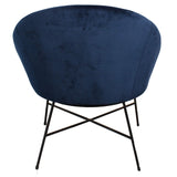 Nimara Fauteuil en velours | Fauteuil avec tissu en velours et accoudoirs | Fauteuil de salon avec confort et détente | Fauteuil de qualité en bleu, gris et rose