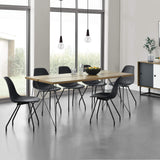 [en.CASA] Table à Manger Table de Salle à Manger Table de Cuisine Table de Bureau pour 6 Personnes Acier revêtu par Poudre MDF furniert 178cm x 78cm x 77cm Effet Bois