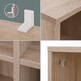 VASAGLE Bibliothèque en bois, Étagère à 4 Niveaux, 8 Compartiments, Armoire, Placard, Maison, Bureau, Couleur chêne clair LBC24NL