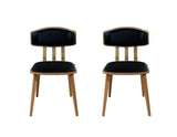 K&CO - Lot de 2 Chaises Beaubourg Noir et Bois