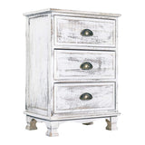 Rebecca Mobili Armoire Commode 3 Tiroirs Bois Blanc Shabby Chambre Entrée (Cod. RE4268)