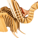 bambuswald Tête d'animal en Bois - Trophée/Décoration en Optique 3D - Eléphant 51x50x49 pour Chambre de bébé, Chambre de Vie et Chambre d'enfant | + Manuel Allemand
