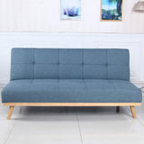 marcKonfort Canape lit Clic Clac 3 Places RIMEN Bleu tapissé en tisu 100% Polyester, Pieds en Bois