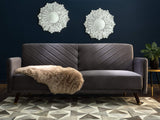 Beliani Canapé Convertible en Tissu Gris SENJA