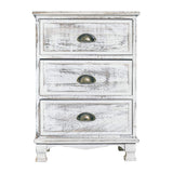 Rebecca Mobili Armoire Commode 3 Tiroirs Bois Blanc Shabby Chambre Entrée (Cod. RE4268)