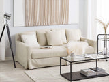 Beliani Canapé 3 Places en Tissu Beige GILJA