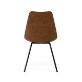 Tenzo 3235-260 Designer Lot de 2 chaises, Marron/Noir, Coque en polypropylène garnie de mousse, recouverte de polyuréthane look vintage. Pieds en acier laqué, 83,5 x 48,5 x 54 cm (HxLxP)