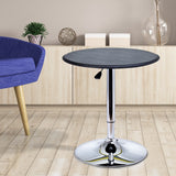 Table de bar table bistrot chic style contemporain table ronde hauteur réglable 67-93 cm Ø 63 cm métal chromé PVC noir