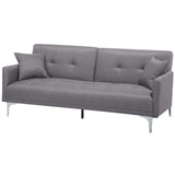 Beliani Canapé Convertible en Polyester Gris 3 Places Taies Déhoussables Rembourré Lucan