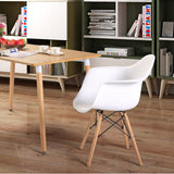 Ajie Lot de 2 Chaise de Salle à Manger, hêtre Massif - Blanc