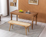 Wahson Bancs de Salle à Manger, Banc de Cuisine Bois Massif, Banc d'Entrée Style Vintage Banquette Restaurant pour Salle à Manger et Entrée, Bois Naturel