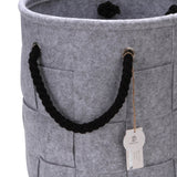Mer Équipe 34 cm Cross pattern Feutre Panier de rangement chambre d'enfant Panier de jouets de paniers de rangement avec poignées en corde pour chambre d'enfant, Noir
