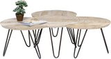 Kare Design - Set de 3 Tables d'appoints en Bois Clair Ethnique Puro